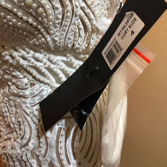 Terani Couture 1611GL0473 Evening Beaded Ivory Nude Formal Gown - Picture 8 of 9